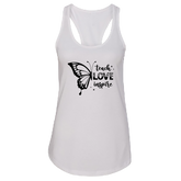 Women’s “Teach Love Inspire” Butterfly Racerback Tank Top